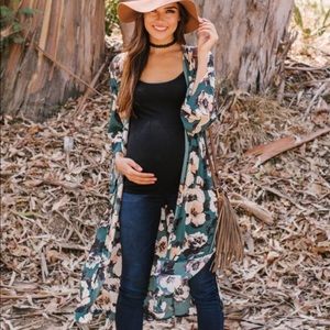 Pink blush maternity kimono